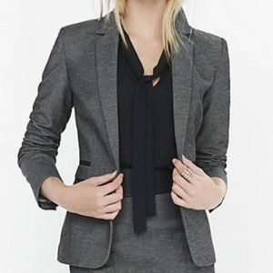 Express Dark Grey Women's Pin Striped Lined Blazer Suit Jacket Size: 2